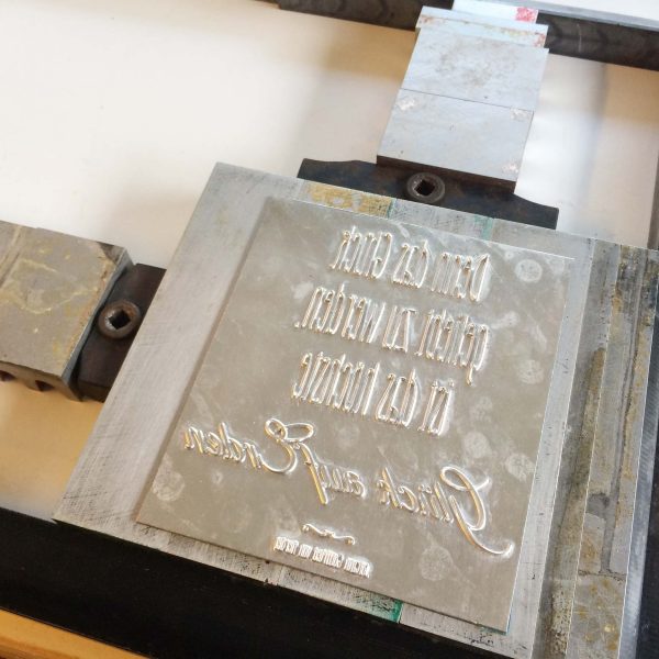 Letterpress Magnesium Druckplatte Ausschluss