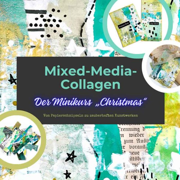 Mixed Media Collage XMAS-Edition Geschenkanhänger Weihnachten